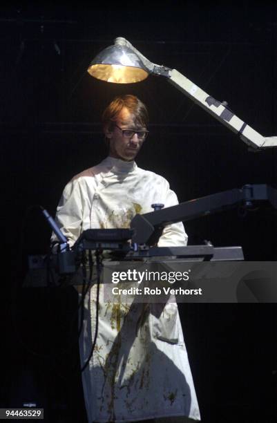 Christian Lorenz from Rammstein performs live on stage at Pinkpop festival in Landgraaf, Holland on May 20 2002 Christian Lorenz