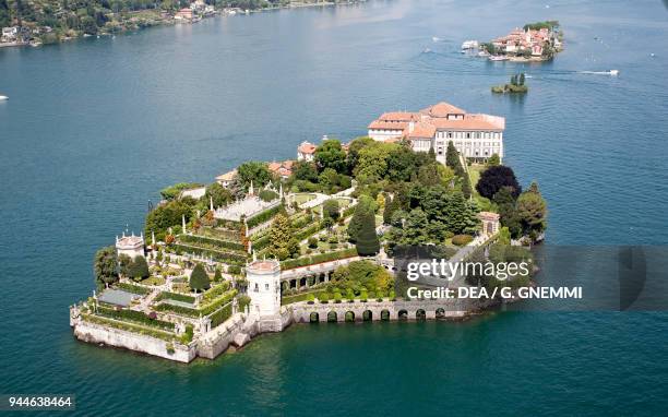 View of Isola Bella in Lake Maggiore, Borromean Islands, Stresa, Piedmont, Italy.