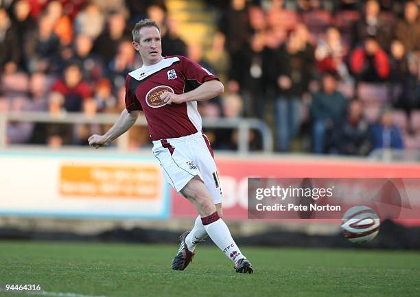 John Curtis of Northampton Town in action during the Coca Cola League Two Match between Northampton Town and Port Vale at Sixfields Stadium on...