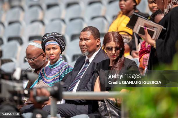 Nelson Manndela's grandson Mandla Mandela attends a memorial service for late South African anti-apartheid campaigner Winnie Madikizela-Mandela,...