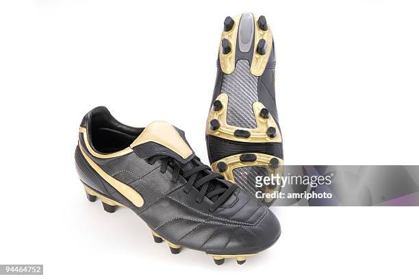 soccer shoes isolated on white - dubbar bildbanksfoton och bilder