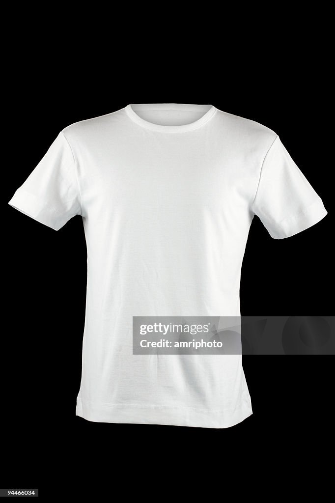 Clipping path for white t-shirt shot on black.