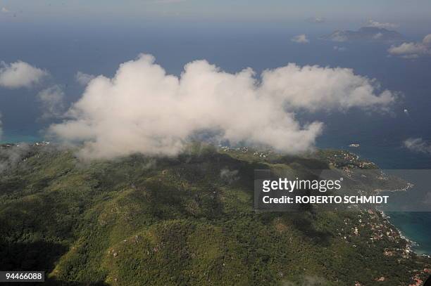Picture taken on November 24, 2009 shows the island of Silhouette off the coast of the Seychelles's main island, Mahe . The Seychelles, a string of...