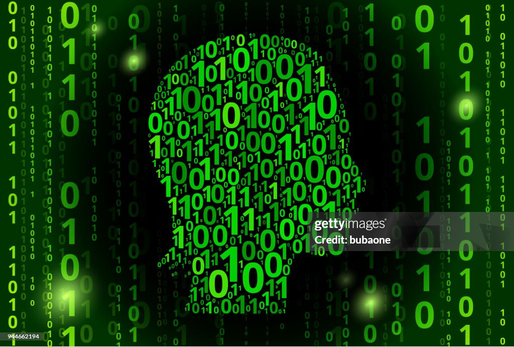 Code Portrait Womans Face Portrait Binary Code Vector Pattern Background High-Res ...