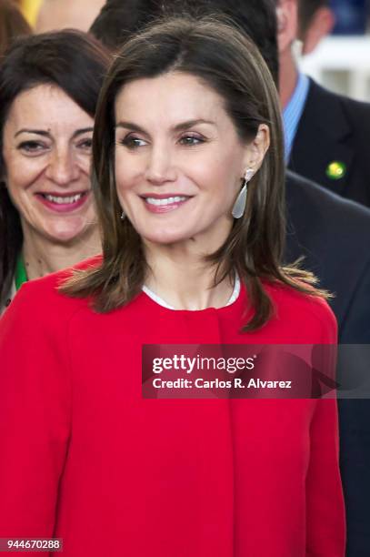 Queen Letizia of Spain attends the ÔV Campeonatos Autonomicos de Formation Profesional AndaluciaskillsÕ at El Carmen University on April 11, 2018 in...