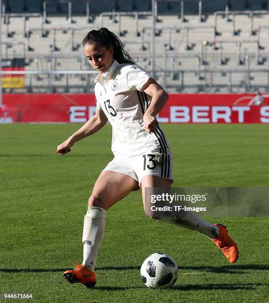 Sara Daebritz of Germany controls the ball during the 2019 FIFA Womens World Championship Qualifier match between Germany Womens and Czech Republic...