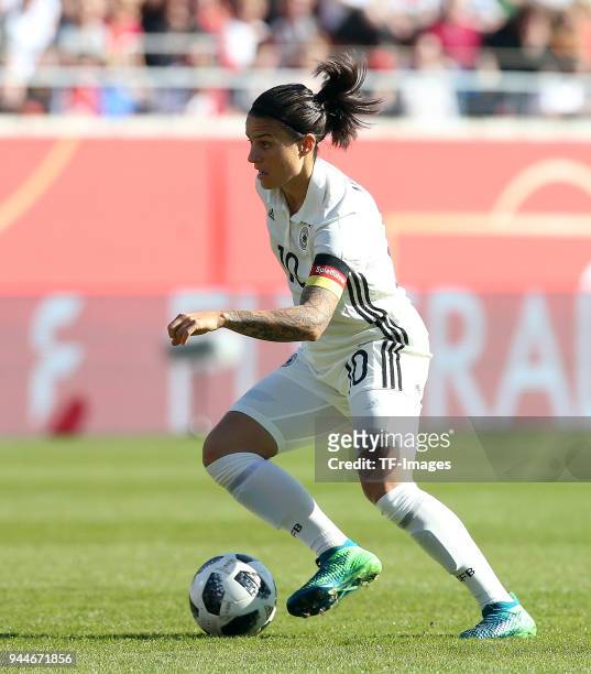Dzsenifer Marozsan of Germany controls the ball during the 2019 FIFA Womens World Championship Qualifier match between Germany Womens and Czech...