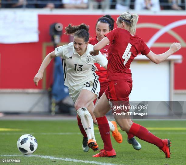 Sara Daebritz of Germany and Petra Bertholdova of Czech Republic battle for the ball during the 2019 FIFA Womens World Championship Qualifier match...
