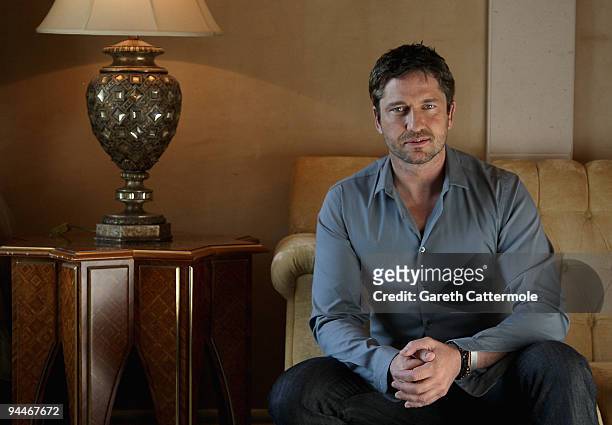 Actor Gerard Butler poses during a portrait session on day seven of the 6th Annual Dubai International Film Festival held at the Madinat Jumeriah...