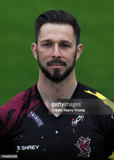 Peter Trego of Somerset CCC during the Somerset CCC Photocall at The Cooper Associates County Ground on April 11, 2018 in Taunton, England.