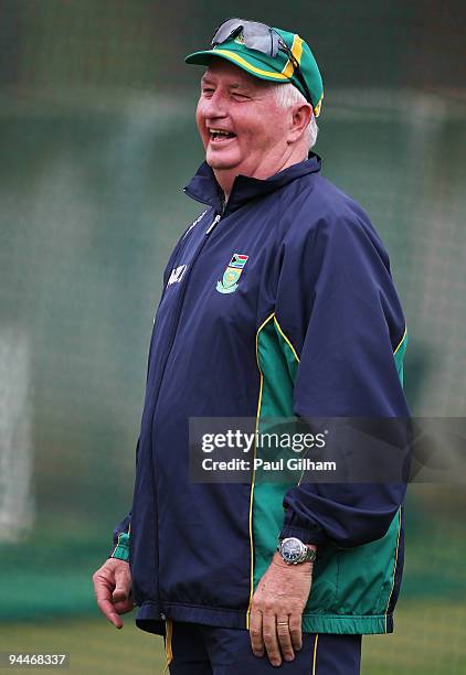 Duncan Fletcher of South Africa laughs during a South Africa Nets Session at Centurion Park on December 15, 2009 in Centurion, South Africa.