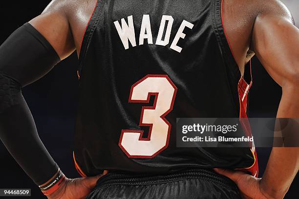 Dwyane Wade of the Miami Heat looks on during the game against the Los Angeles Lakers at Staples Center on December 4, 2009 in Los Angeles,...