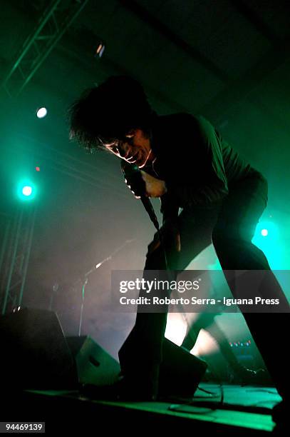 Pierpaolo Capovilla lead Teatro degli Orrori in their performance at Estragon on December 11, 2009 in Bologna, Italy.