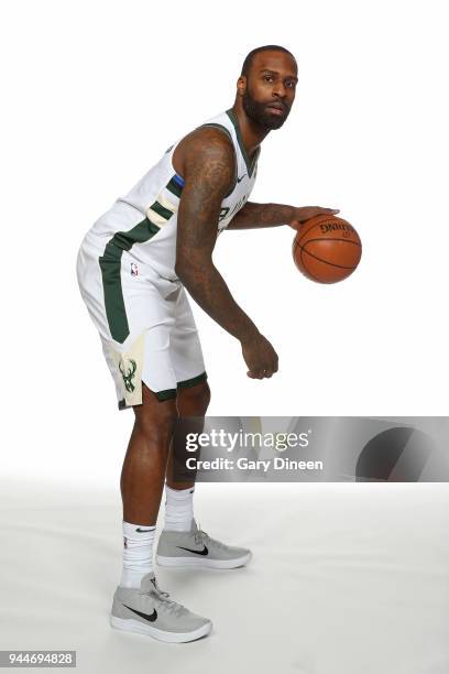 Shabazz Muhammad of the Milwaukee Bucks poses for a portrait at the Froedtert & the Medical College of Wisconsin Sports Science Center on April 10,...