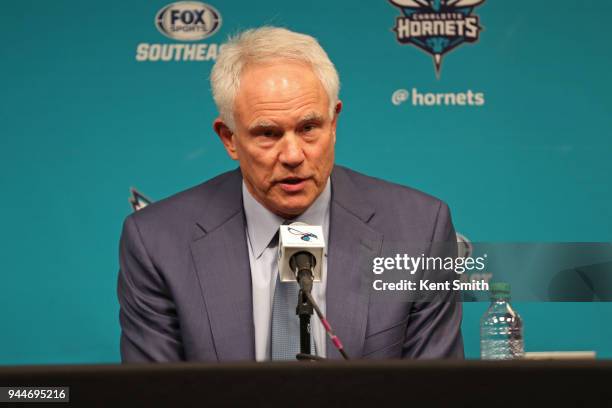 The Charlotte Hornets introduce Mitch Kupchak as President of Basketball Operations & General Manager during a press conference in Charlotte, North...