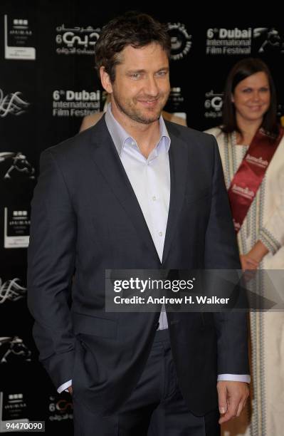 Actor Gerard Butler attends the "Avatar" premiere during day seven of the 6th Annual Dubai International Film Festival held at the Madinat Jumeriah...