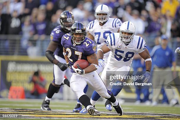 Baltimore Ravens Ray Rice in action, rushing vs Indianapolis Colts. Baltimore, MD CREDIT: David Bergman