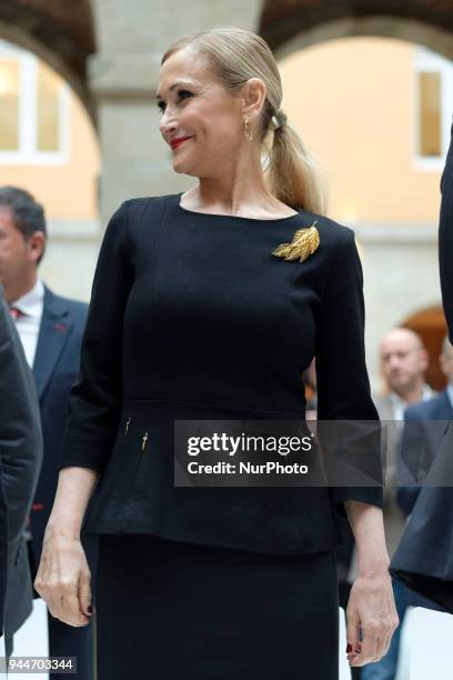 Cristina Cifuentes attend the awarding ceremony of the 'True, Memory, Dignity and Justice' Award of the Association of Victims of Terrorism in...