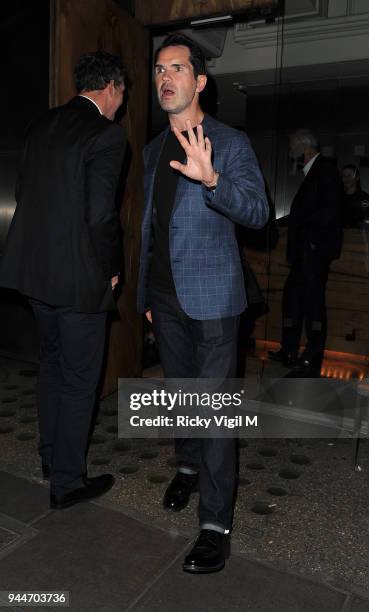 Princess Beatrice of York and comedian Jimmy Carr dine together at Roka restaurant on June 29, 2015 in London, England.