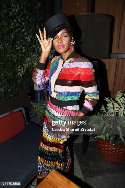 Janelle Mone attends CARDI B "Gold Album" Release Party at Moxy Hotel on April 10, 2018 in New York City.