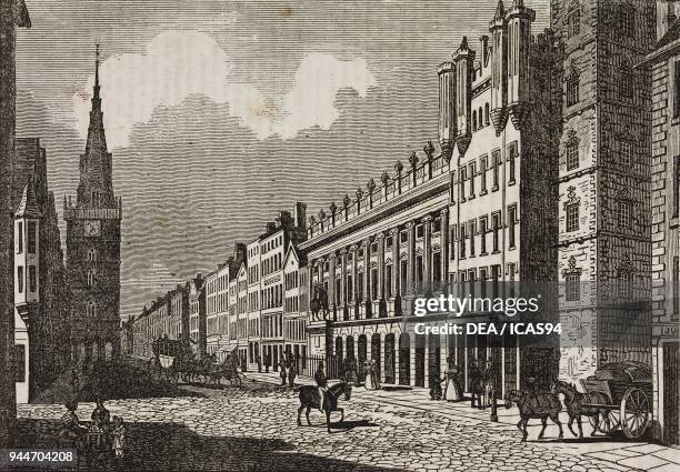 Trongate Street, Glasgow, Scotland, United Kingdom, illustration from Teatro universale, Raccolta enciclopedica e scenografica, No 109, July 30, 1836.