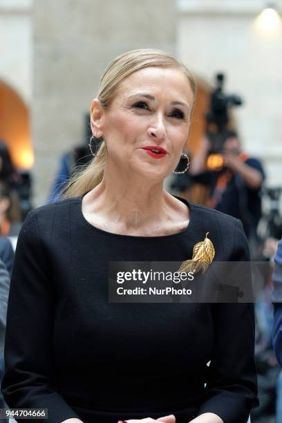 Cristina Cifuentes attend the awarding ceremony of the 'True, Memory, Dignity and Justice' Award of the Association of Victims of Terrorism in...