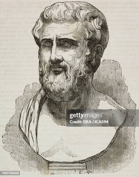 Bust of Sophocles , illustration from Teatro universale, Raccolta enciclopedica e scenografica, No 282, November 30, 1839.