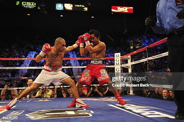 Welterweight Title: Manny Pacquiao in action vs Miguel Cotto during fight at MGM Grand Garden Arena. Las Vegas, NV CREDIT: Robert Beck