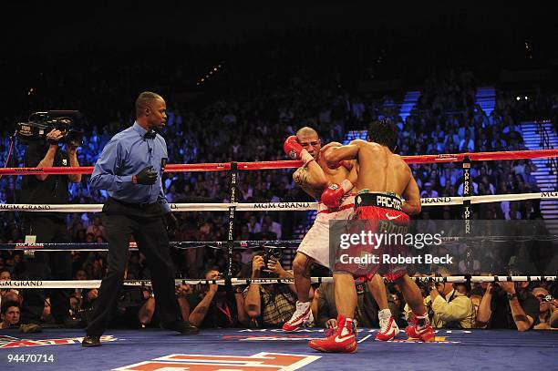 Welterweight Title: Manny Pacquiao in action vs Miguel Cotto during fight at MGM Grand Garden Arena. Las Vegas, NV CREDIT: Robert Beck