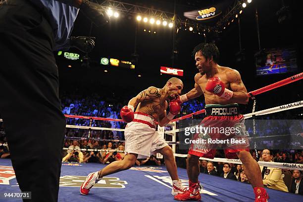 Welterweight Title: Manny Pacquiao in action vs Miguel Cotto during fight at MGM Grand Garden Arena. Las Vegas, NV CREDIT: Robert Beck