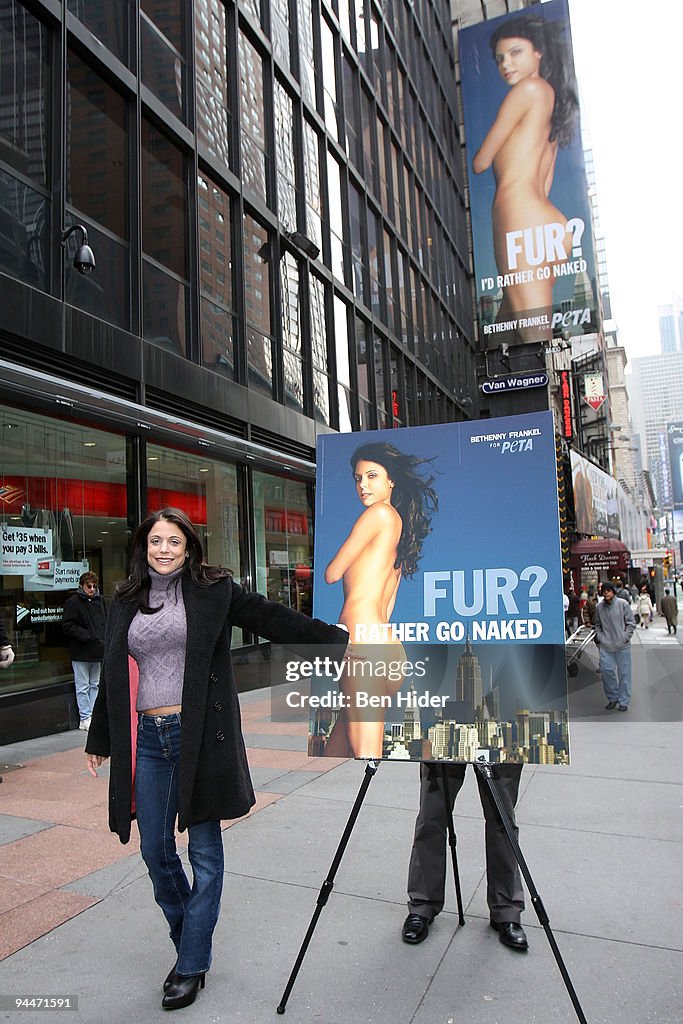 Bethenny Frankel Unveils Her PETA "Fur? I'd Rather Go Naked" Billboard