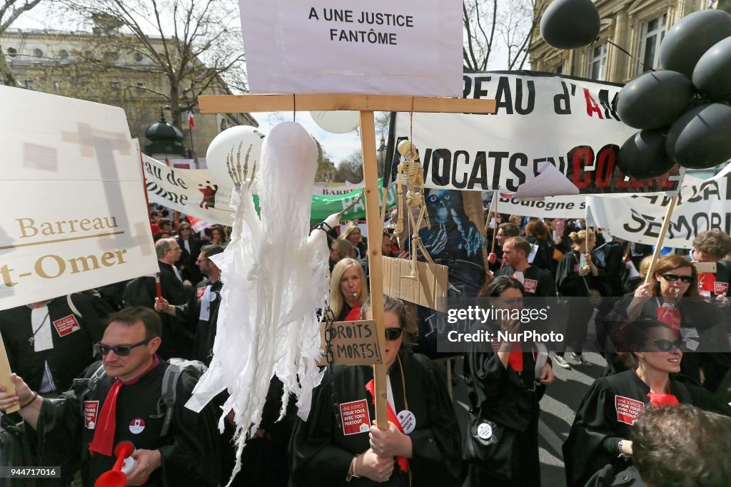 Demonstration of lawyers, registrars and magistrates in Paris