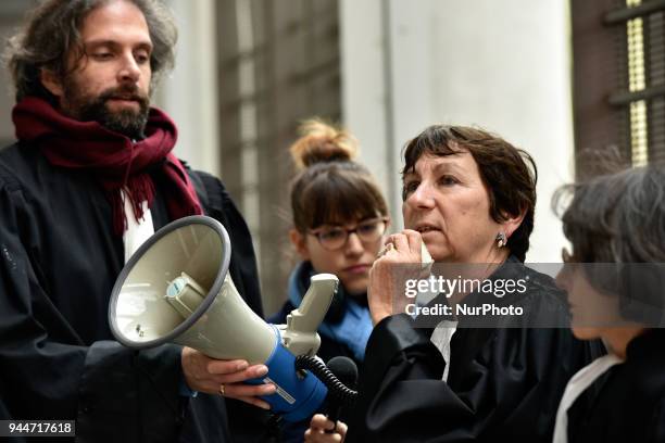 The leader of the Haute-Garonne Magistate union SM speaks. The French Bar Association, all lawyers' unions, all magistrates' unions called all its...