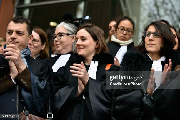 The French Bar Association, all lawyers' unions, all magistrates' unions called all its members to be on strike, to gather in front of courthouses...