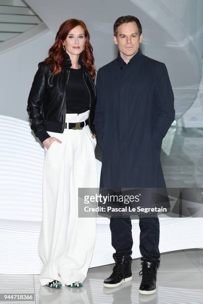 Audrey Fleurot and Michael C. Hall attend "Safe" Photocall during the 1st Cannes International Series Festival on April 11, 2018 in Cannes, France.
