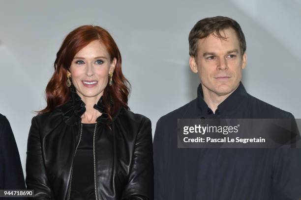 Audrey Fleurot and Michael C. Hall attend "Safe" Photocall during the 1st Cannes International Series Festival on April 11, 2018 in Cannes, France.