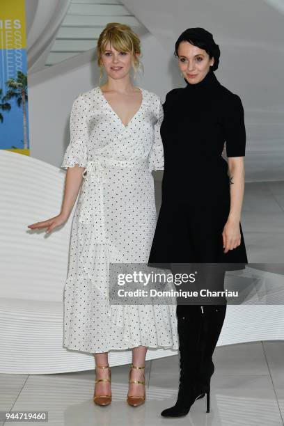 Hannah Jane Arterton and Amanda Abbington attend 'Safe' Photocall during the 1st Cannes International Series Festival on April 11, 2018 in Cannes,...