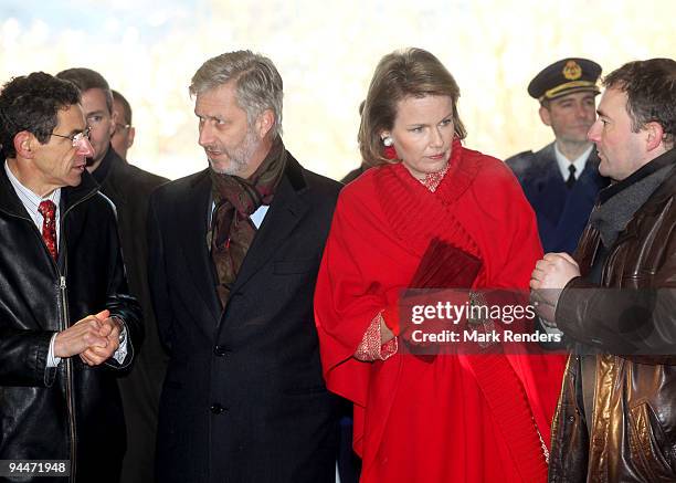 Princess Mathilde and Prince Philippe from Belgium visit SHANKS tri-center on December 15, 2009 in Mont-Saint-Guibert, Belgium.