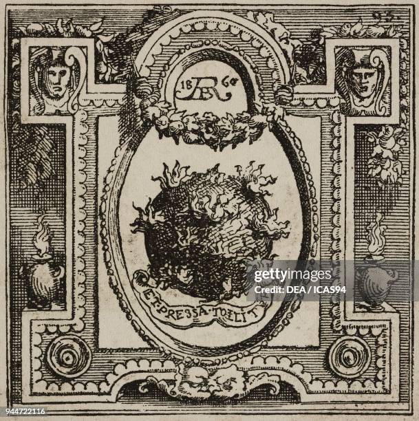 Emblem of Fermo Porro, engraving by Girolamo Porro from L'Art pour Tous, Encyclopedie de l'art industriel et decoratif, by Emile Reiber, No 16,...