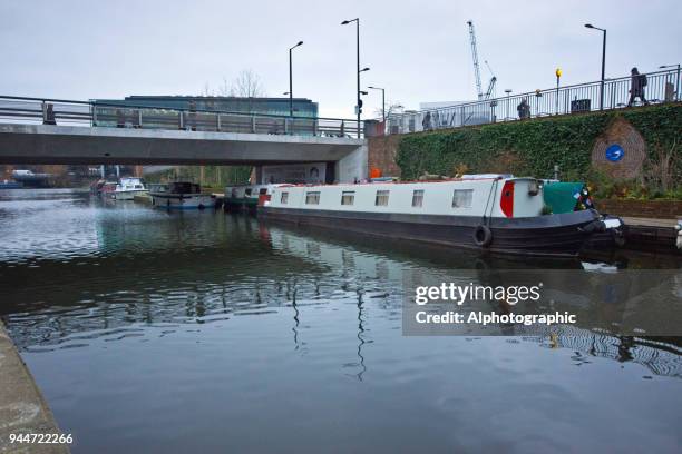 narrowboating kings cross. - gate locks for wood fences stock pictures, royalty-free photos & images