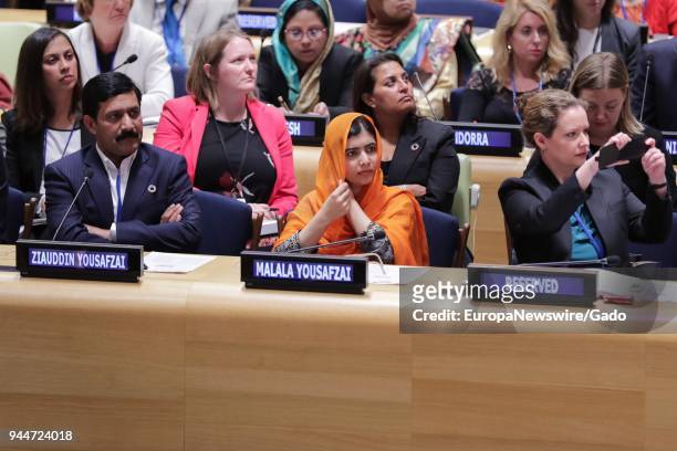 Malala Yousafzai, UN Messenger of Peace and Nobel Prize laureate, makes remarks at the United Nations, New York City, New York, September 20, 2017.