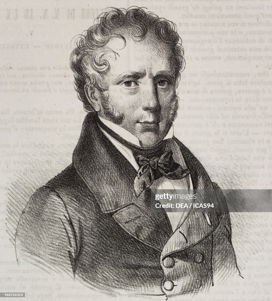 Portrait of Marie Antoine Careme , French cook and writer, lithograph