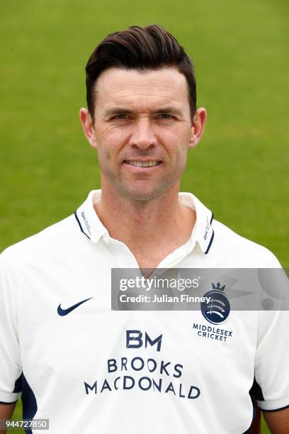 James Franklin of Middlesex poses for a photo during Middlesex CCC Photocall at Lord's Cricket Ground on April 11, 2018 in London, England.