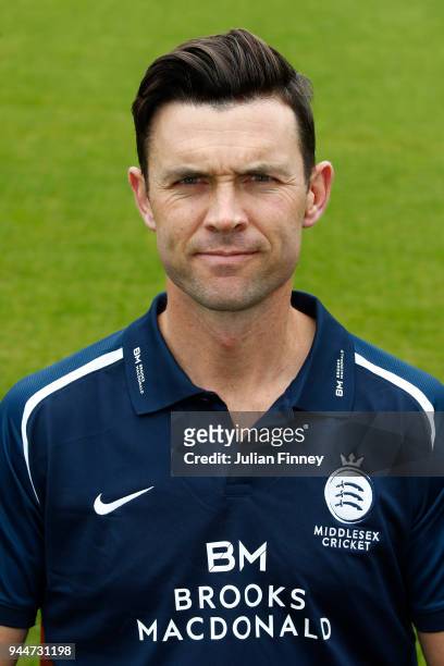 James Franklin of Middlesex poses for a photo during Middlesex CCC Photocall at Lord's Cricket Ground on April 11, 2018 in London, England.