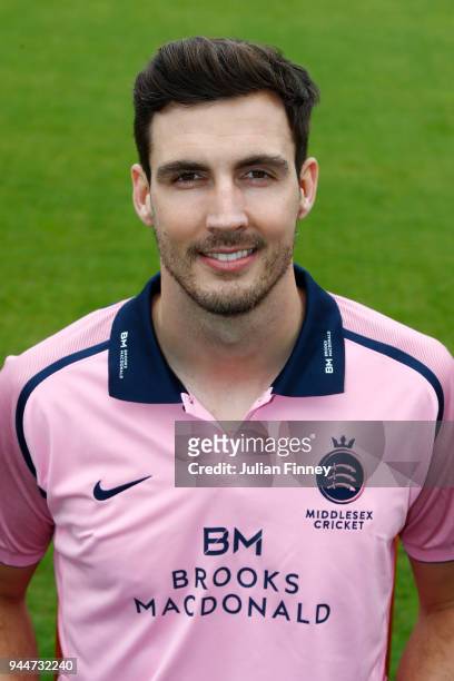 Steven Finn of Middlesex poses for a photo during Middlesex CCC Photocall at Lord's Cricket Ground on April 11, 2018 in London, England.