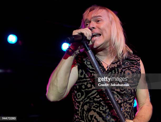 Singer Bernie Shaw of the British hard rock band Uriah Heep performs live during a concert at the Postbahnhof on December15, 2009 in Berlin, Germany....