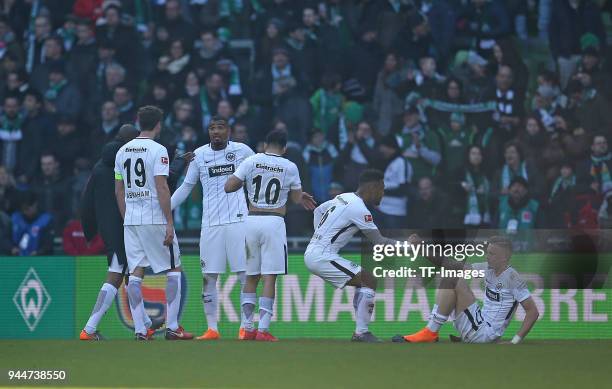 Gelson Fernandes of Frankfurt, David Abraham of Frankfurt, Kevin-Prince Boateng of Frankfurt, Marco Fabian of Frankfurt, Jonathan de Guzman of...