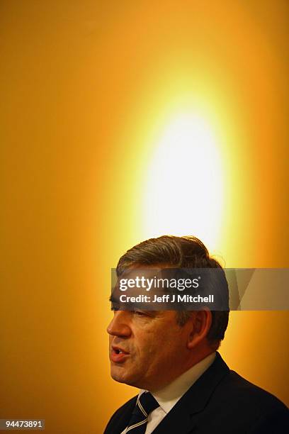 British Prime Minister Gordon Brown gives television interviews at the Radisson hotel in Copenhagen ahead of bi-lateral talks with, Australian Prime...