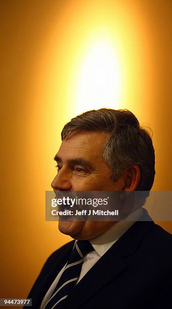 British Prime Minister Gordon Brown gives television interviews at the Radisson hotel in Copenhagen ahead of bi-lateral talks with, Australian Prime...