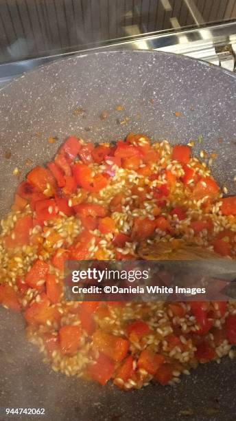 peppers risotto - arroz de grão curto imagens e fotografias de stock